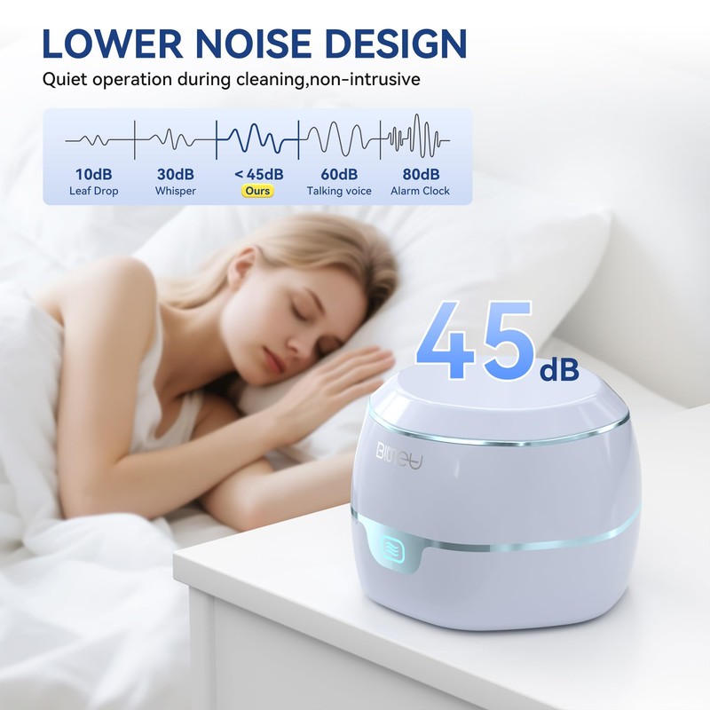 Ultrasonic Retention Cleaner,45kHzRetainer Cleaner Machine for Denture, Mouth Guard, Night