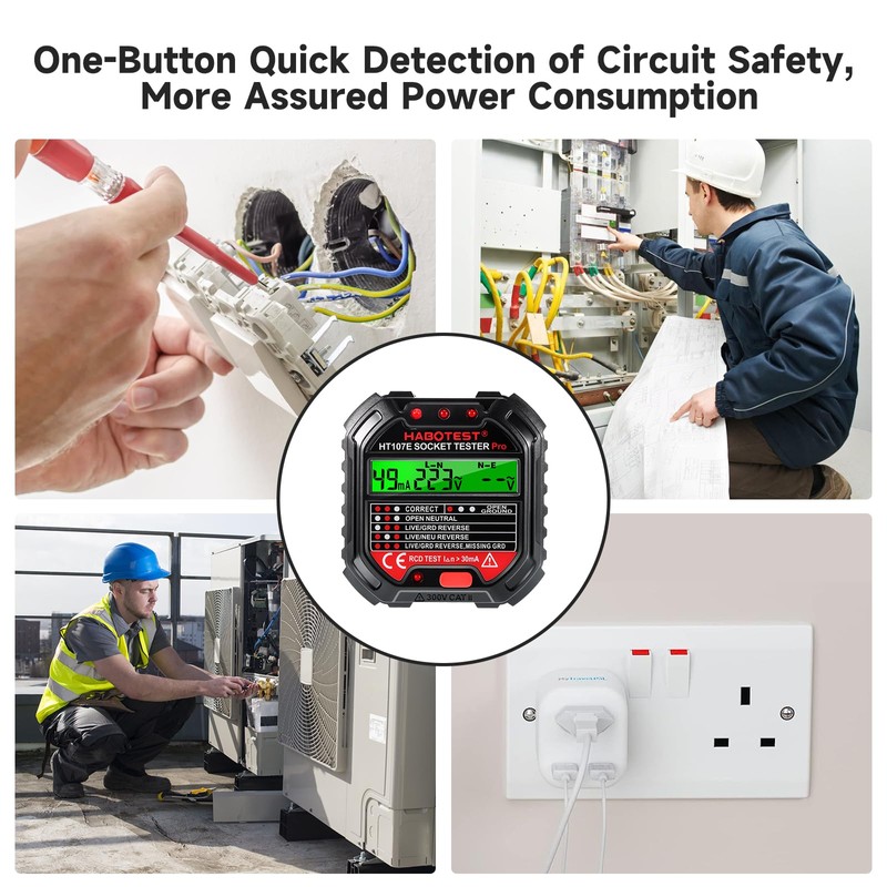 Socket Tester UK, Circuit Testers Rcd Plug Tester Mains Outlet
