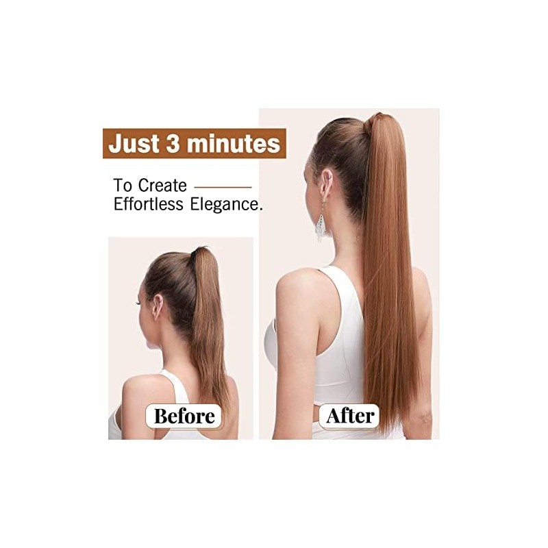 TESS Ponytail Extension 32 Inch,Hair Extensions Clip in Long Straight