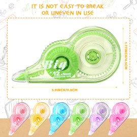 Yexiya 18 Pcs Correction Tape, Colorful Original Correction Tape White Wide Tape Wipe out Easy to Use Cute Correction Roller for School Home Office Supplies, Assorted Colors, 0.2 Inch x 39.4 Feet