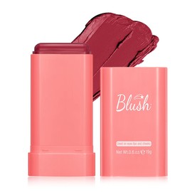 Tiejdhr Multi-Use Makeup Blush Stick, 3-in-1 Cream Blush Stick Beauty Tinted Solid Blush Stick for Cheek/Eyes/Lips, Waterproof Moisturizer Stick, Suitable for All Skin (02# Red)