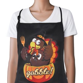 Thanksgiving Aprons for Women Men with Pockets, Adjustable Waterproof Turkey Apron for Cooking Baking Grilling Painting Gardening, Baking Gifts for Women, Thanksgiving Party Decorations