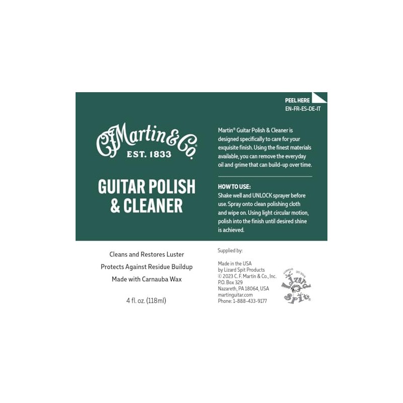 Martin Guitar Polish & Cleaner – 4 oz Spray Bottle