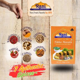 Rani Tikka Masala Indian 7-Spice Blend 3.5oz (100g) ~ All Natural | Salt-Free | Vegan | No Colors | Gluten Friendly | NON-GMO | Indian Origin