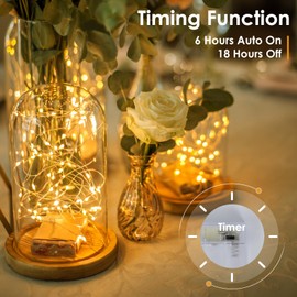 kolpop 3 Pack Fairy Lights Battery Operated, 50 LED Twinkle Lights with Timer, Warm White Mini String Light for Indoor Christmas Wedding Bedroom Party Decorations