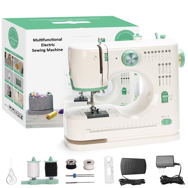Mini Dual-Speed Sewing Machine Double Needle & Double Thread 16