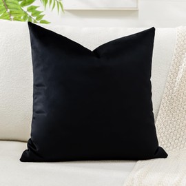 Artscope Luxury Velvet Cushion Covers Super Soft Decorative Square Throw Pillow Covers Case Cushion Covers for Sofa Couch Bedroom Car Decor 60x60cm Black