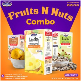 Lucky China Grass Fruit n Pista Combo (Pista+Badam+Mango) 300g