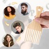 2 PCS Bamboo Comb Set for Afro Hairstyle, Natural Anti-Static