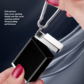 Cenicero Portátil para Cigarros, Hebilla de Montañismo Ligera, Cenicero Portátil, Material de Aleación de Zinc, Capacidad para 6 Colillas de Cigarrillos para Exteriores (BLACK)