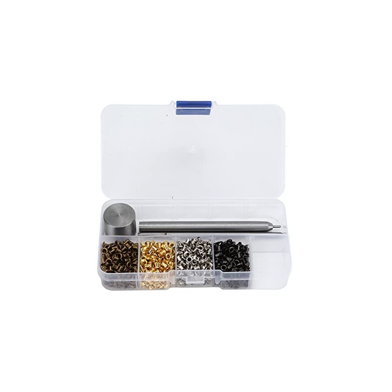 2mm Grommets Eyelets kit with Tool, 800PCS 4 Colors Grommets