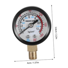 WOONEKY Air Pressure Gauge for Pneumatic Tools Industrial Quality 0-12kg Back Mount for Air Compressors and Tire Testing
