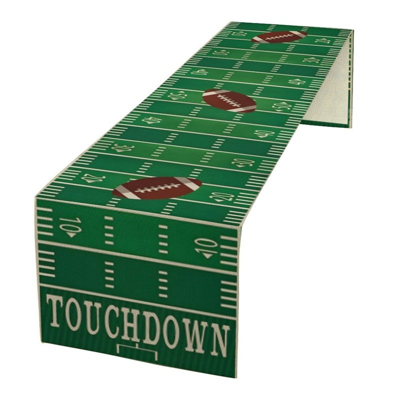 Touch Down American Football Court Table Runner, Rugby Boy Fall