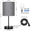 Unbranded Set of 2 Bedside Table Lamp w/Gray Shade Nightstand