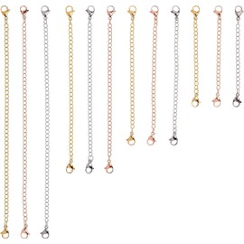 KTIIARS Jewelry Making Chains 12Pcs Upgraded Necklace Extenders | Stainless Steel Chain | DIY Accessories FOR Suitcase Handbag Ornament