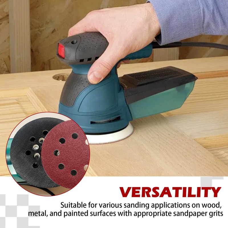 RS034 5-Inch Hook and Loop Sanding Disc, 8-Hole Backing Pad