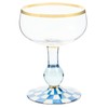 MACKENZIE-CHILDS Coupe Glass, Decorative Stemmed Cocktail Glass, 11 Ounces, Blue-and-White