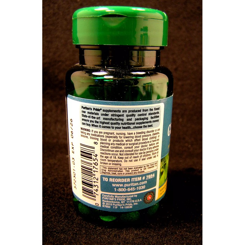 PURITAN'S PRIDE GINKGO BILOBA 60MG - 120 TABLETS, NEVER OPENED