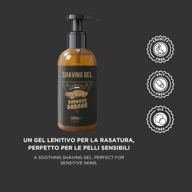 Barbers Garage - Shaving Gel - Rasiergel - Beruhigend und feuchtigkeitsspendend - gegen Rötungen - ideal für das Stilying - für empfindliche Haut - weiche Textur