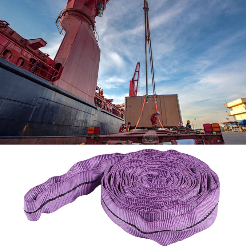 Lifting Sling Hoist Webbing 1T Polyester Rigging Strap Purple for