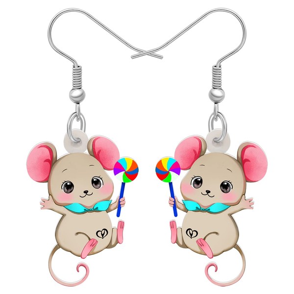DALANE Cute Acrylic Anime Mouse Rat Earrings Hamster Dangle Drop
