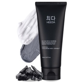 HEEDA Activated Charcoal Hydration Cleansing Foam, Foaming Facial Cleanser, Hyaluronic Acid, Ceramide, Double cleansing, Korean Face Wash, K Beauty Skincare 5.07 fl.oz. | HEEDA