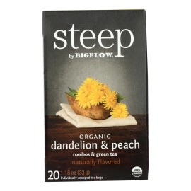 UD_Steep by Bigelow Organic Dandelion and Peach Rooibos and Green Tea-Case of 6-20 Bags