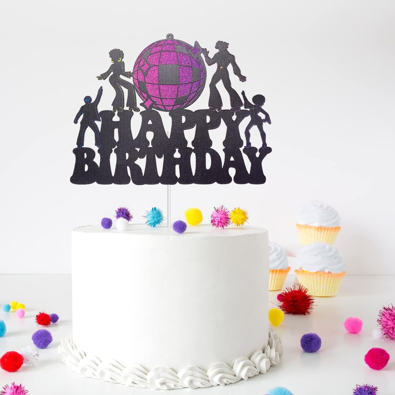 Decoración para tarta de cumpleaños de discoteca