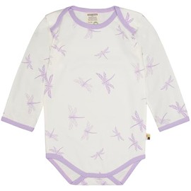 loud + proud Girls' Long-Sleeved Print, Organic Cotton, GOTS Certified Bodysuit, fliederfarben