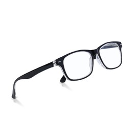 In Style Eyes Super Strong High Magnification Reading Glasses - Full-Rimmed Oval Plastic Frame, Non-Polarized Lens - Black - 6.5x
