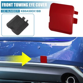 X AUTOHAUX Car Right Side Rear Bumper Tow Hook Cover Towing Eye Cap for Mazda CX-5 2017 2018 2019 2020 2021 KB8A50EK1BB Trailer Cap Red
