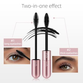 Máscara de pestañas Long Lasting Curl, nueva máscara de pestañas 2 en 1 2025 en un pequeño tubo de metal resistente, máscara de pestañas alargadora y rizadora de larga duración (azul, S)