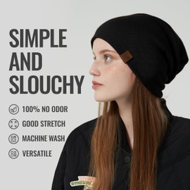 ACUSHLA 100% Merino Wool Cuff Beanie for Men & Women Knitted Winter Hat Unisex Watch Cap Skull Wrap for Cold Weather, Black