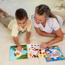 Animal Habitats Sticker Book, Crafts for Kids Age 4-8, Paint by Number Sticker Book and Coloring Pad, Fun Sticker Puzzle, 10 Scenes, Party Favor, Road Trip Must Haves for Car, Plane Rides