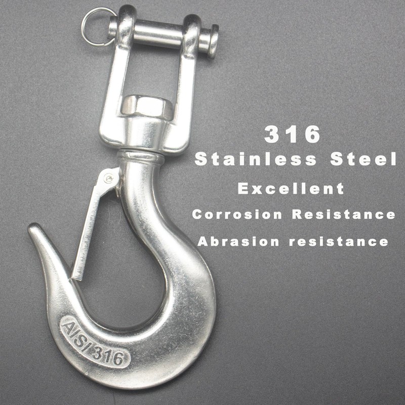 316 Stainless Steel Clevis Slip Hook with Swivel Lifting and