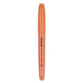 Universal UNV08853 Chisel Tip Fluorescent Orange Ink Orange Barrel Pocket Highlighters (1 Dozen)
