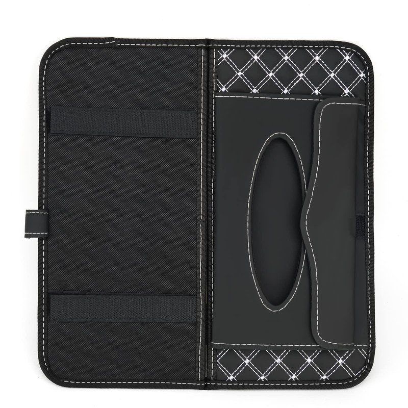 Aturmon Car Visor Organizer, 14-Capacity CD Storage Case, Black, Non-woven
