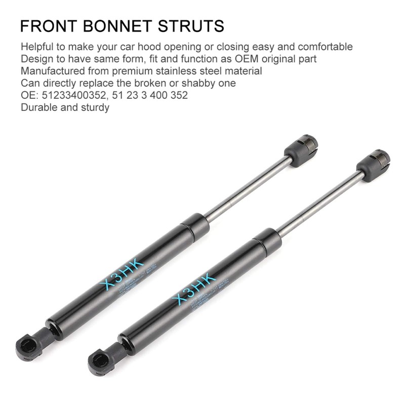 KIMISS Front Bonnet Struts Shock Gas Pressure Support Damper 51233400352