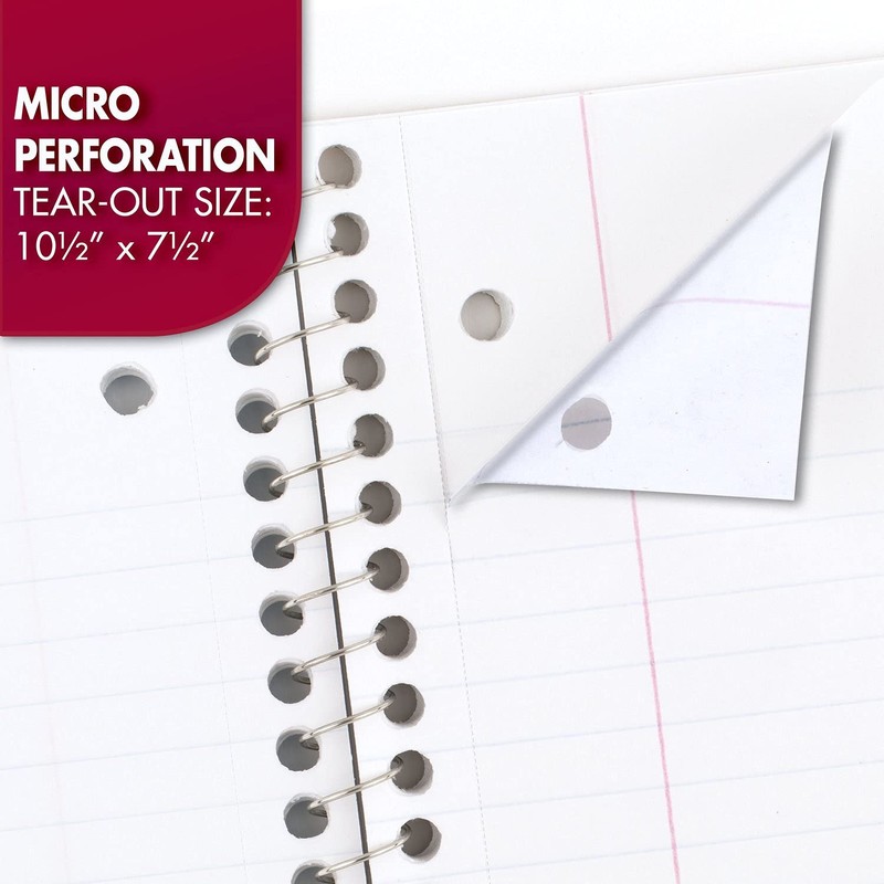 Mead Spiral Notebook, 4 Pack, 1-Subject, Wide Ruled Paper, 7-1/2"