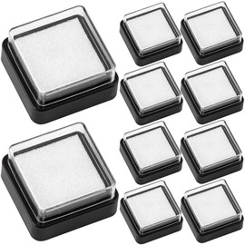 HINZIC 20PCS 3x3cm Empty Blank Ink Pad No Ink Fingerprint Uninked Ink Stamp Pad Mini for Ink Refill DIY Painting Scrapbooking Craft Project