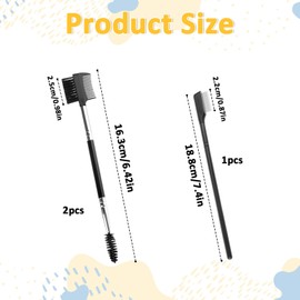 3PCS Pet Grooming Comb, Double-Head Plastic Grooming Comb, Soft Bristles Eye Cleaning Brush for Dogs, Puppies, and Cats, Facial Brush for Gently Removing Tear Stains, Mucus, Crusts, Boogers and Fleas