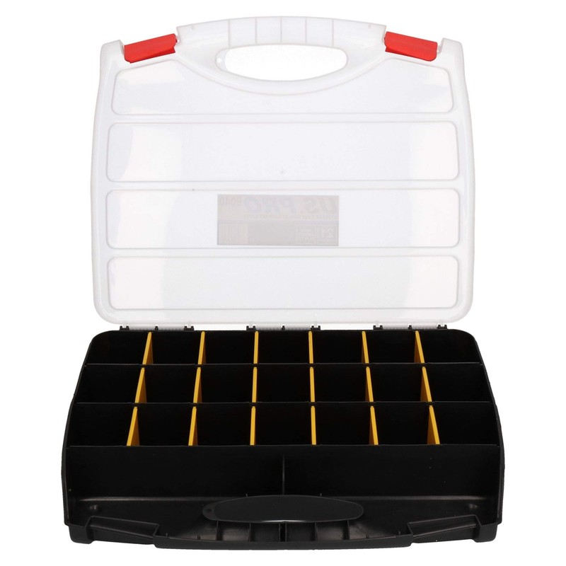 Tool Storage Case with 21 Adjustable Compartments Organiser Plastic Case