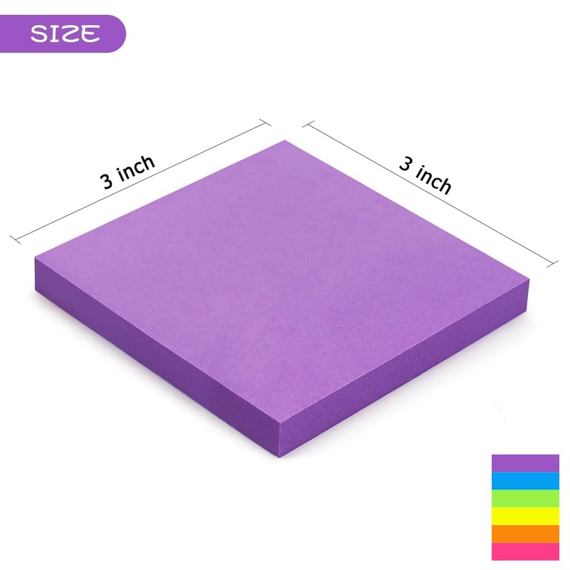 Early Buy Sticky Notes 6 Bright Color 6 Pads Self-Stick
