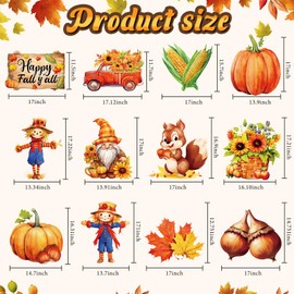 54 Pcs Fall Party Decorations, Thanksgiving Hanging Swirls Decorations, Pumpkin Maple Cutouts Hanging Swirls Ceiling Decorations for Autumn Harvest Party Supplies(Watercolor)