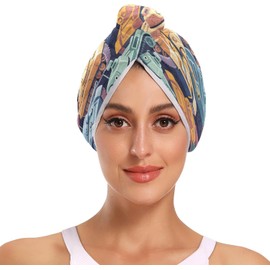 Toalla de microfibra para el cabello con botones absorbentes y de secado rápido para cabello húmedo, toalla de microfibra para cabello, paquete de 2 unidades