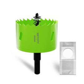 METOTY 68 mm Bi-Metal Hole Saw, Universal HSS M42 Hole Saws, with Triangular Shank Adapter and Pilot Drill, A Free Dust Bag for Aluminium, Metals, Plastics, Acrylic Glass, Wood, Plasterboard