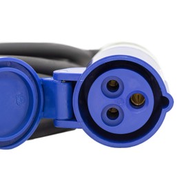 Meister CEE adapter cable, 1.5 m cable, CEE coupling and earthing contact plug, robust rubber cable, H07RN-F3G 2.5 mm², 16 A / 230 V, IP44 outdoor use, camping cable, camping adapter, 7425280