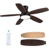 WXQGHDDF 42-Inch Ceiling Fan with LED Light, 5 Blades, 6-Speed