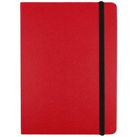 JAM PAPER Hardcover Notebook with Elastic Band - Medium Journal - 5 x 7 - Red - 100 Lined Sheets - Sold Individually