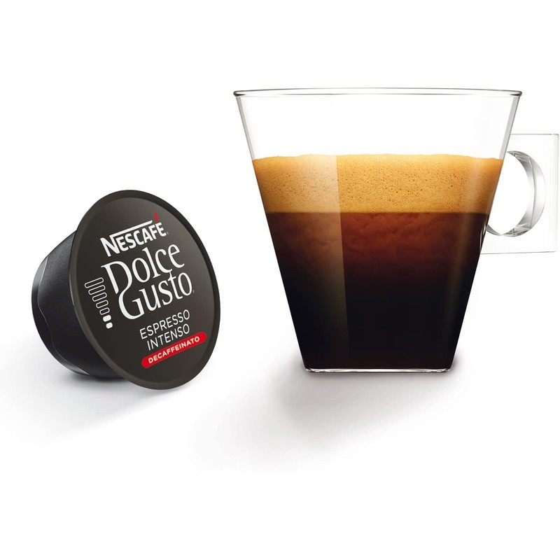 Nescafé Dolce Gusto Espresso Intenso Decaf/Decaffeinated Coffee Pods, Pack of
